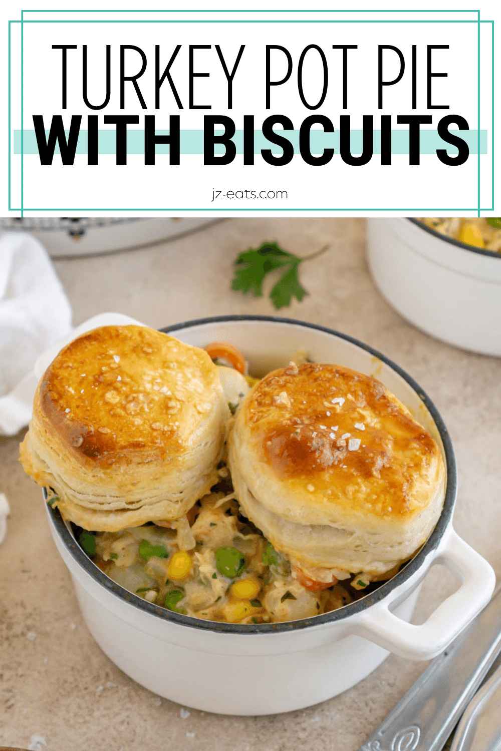 Turkey Pot Pie With Biscuits Recipe Jz Eats