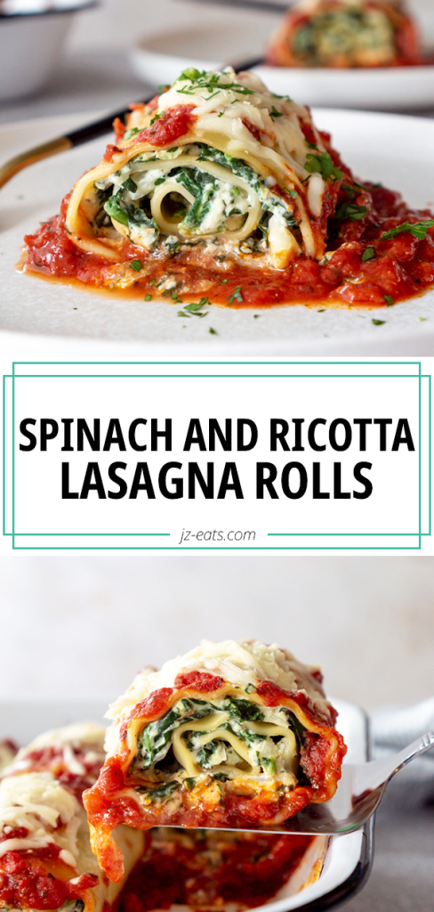 spinach lasagna rolls long pinterest pin