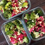 Vegetarian Beet Pappardelle in 3 meal prep containers