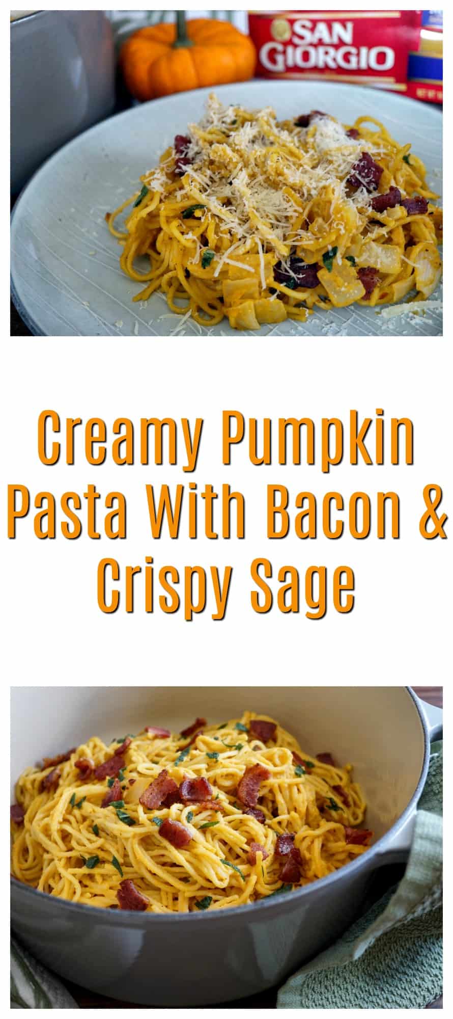 Pumpkin Pasta With Bacon Crispy Sage Jz Eats