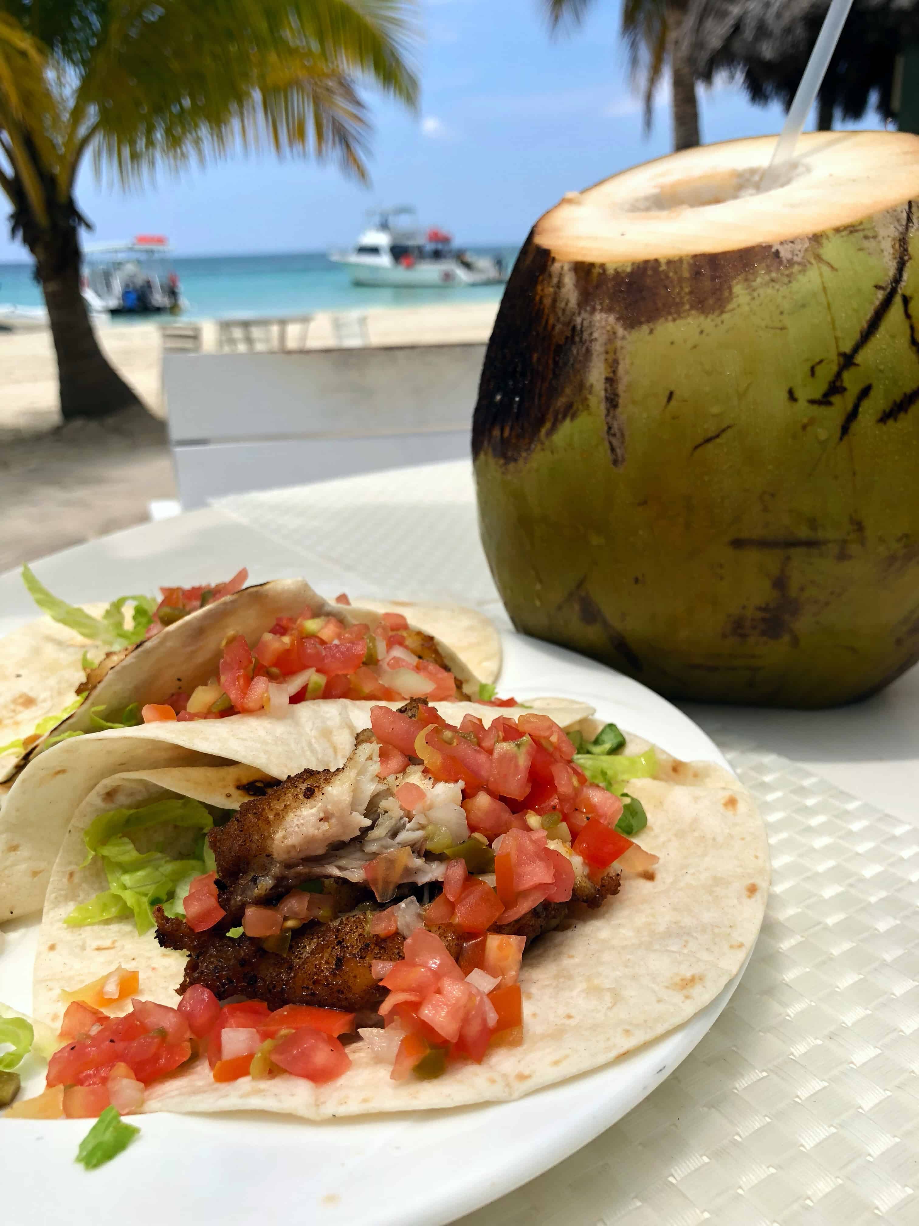 Fish Tacos at Couples Swept Away on the 7 Mile Beach in Negril, Jamaica