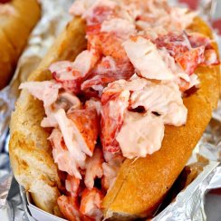 Lobster roll in foil