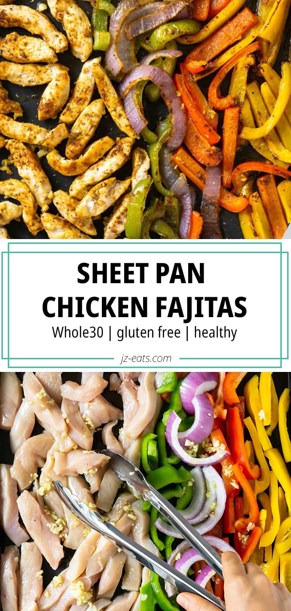 sheet pan chicken fajitas pinterest long pin