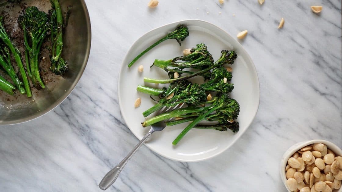 Easy Broccolini Recipe With Marcona Almonds JZ Eats