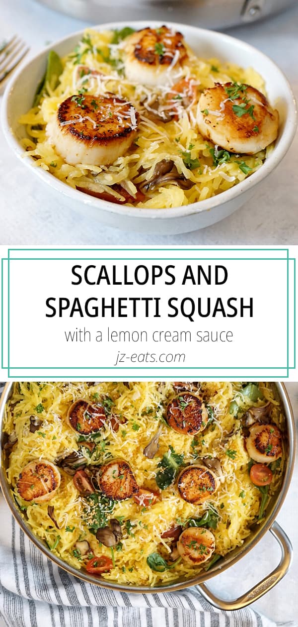 Low Carb Seared Scallops And Spaghetti Squash Recipe - JZ Eats