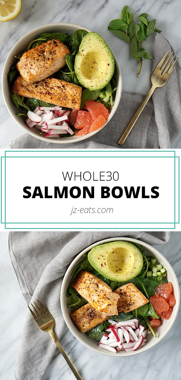 Whole30 salmon bowls long pin