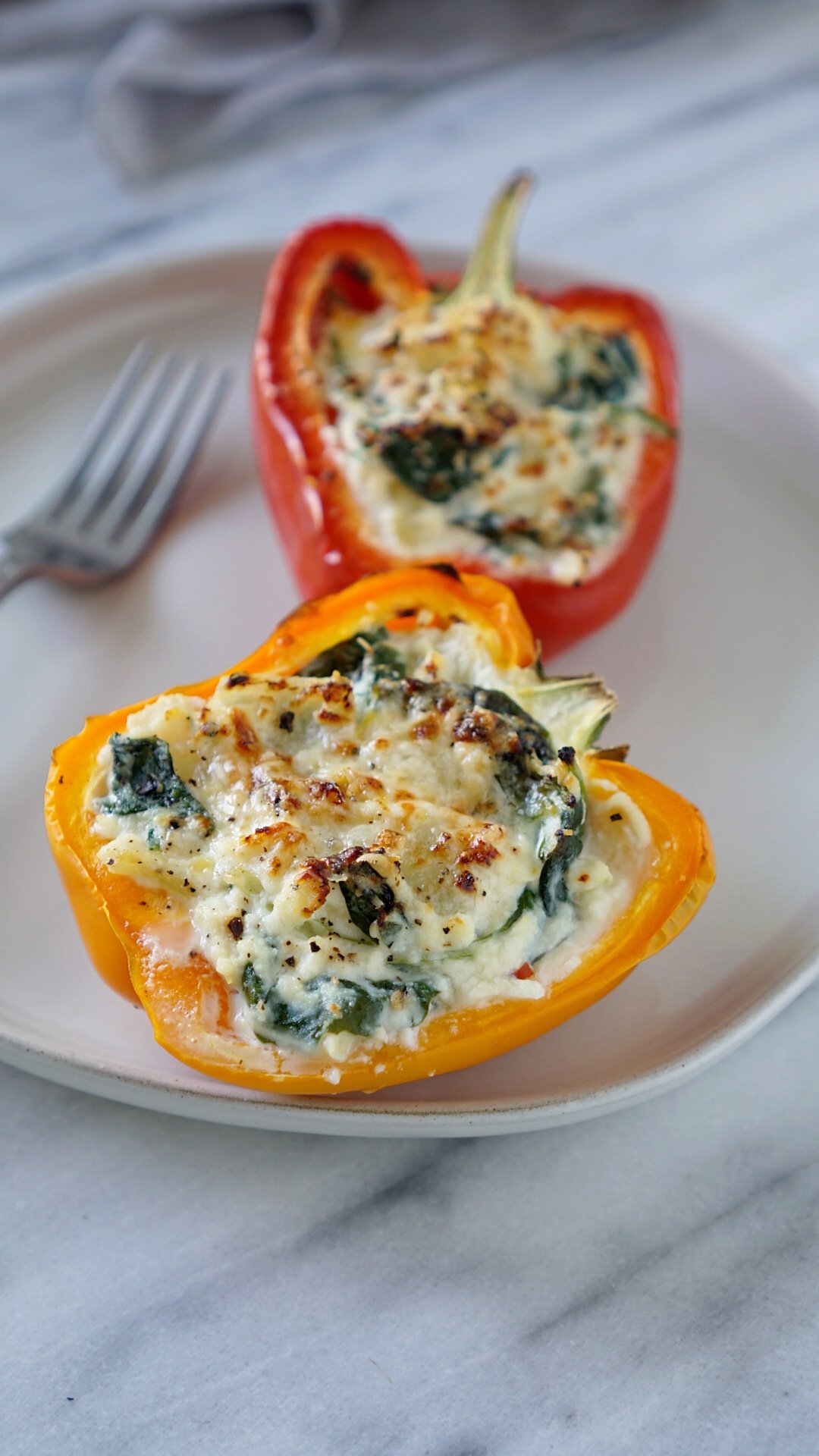 Vegetarian Stuffed Peppers With Spinach And Ricotta