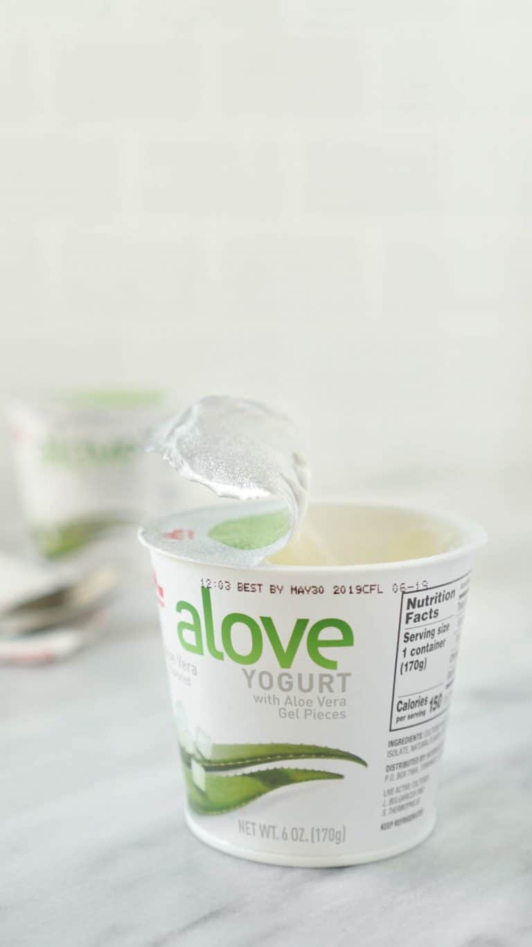 alove yogurt on a marble slab