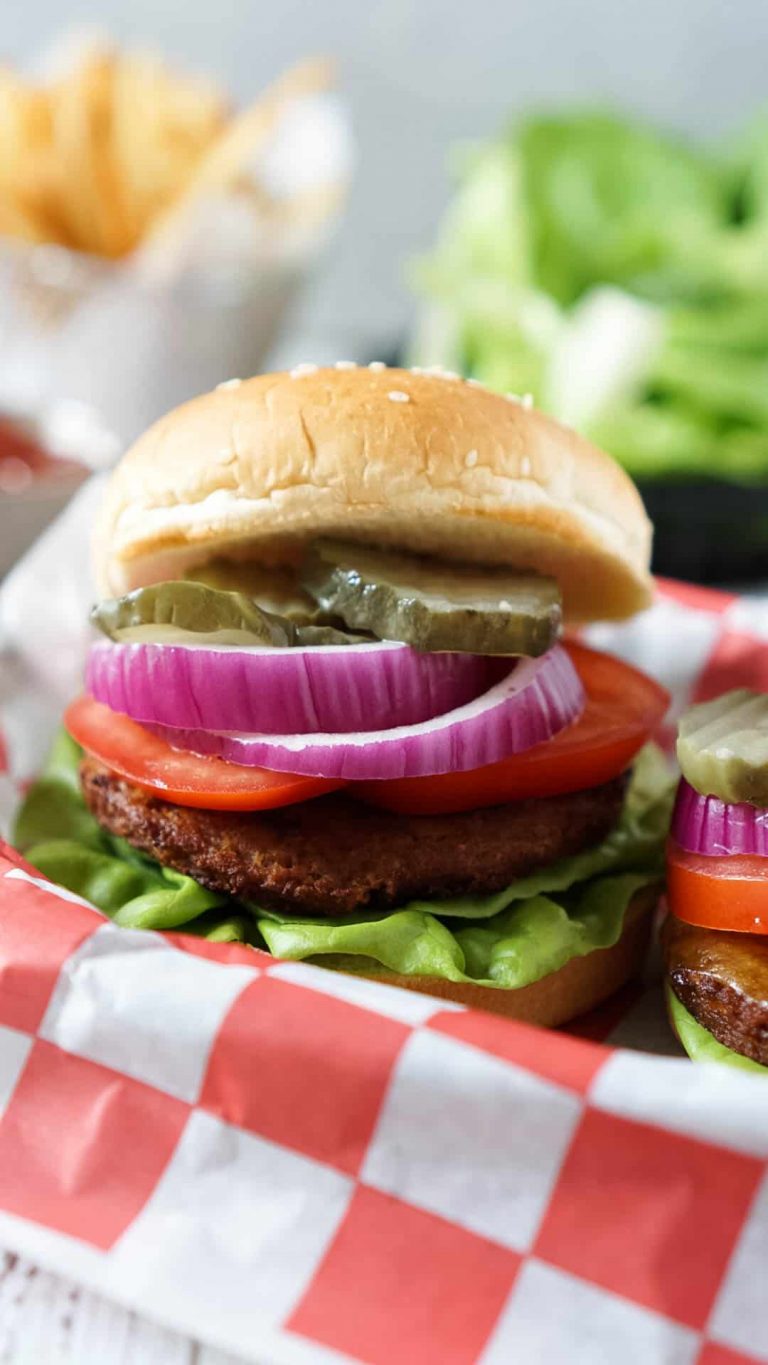 close up of a veggie burger