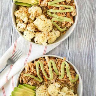 chili lime pulled chicken bowls