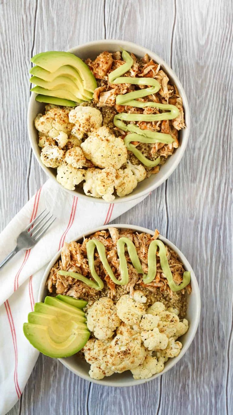 chili lime pulled chicken bowls