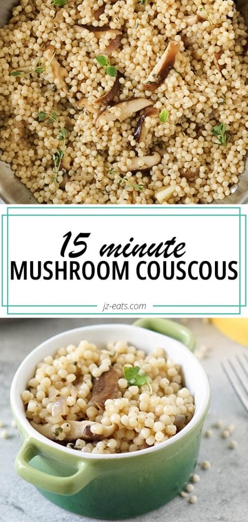 mushroom couscous recipe pin