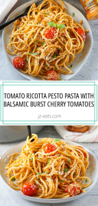 Creamy Tomato Ricotta Pesto Pasta Recipe With Balsamic Burst Tomatoes