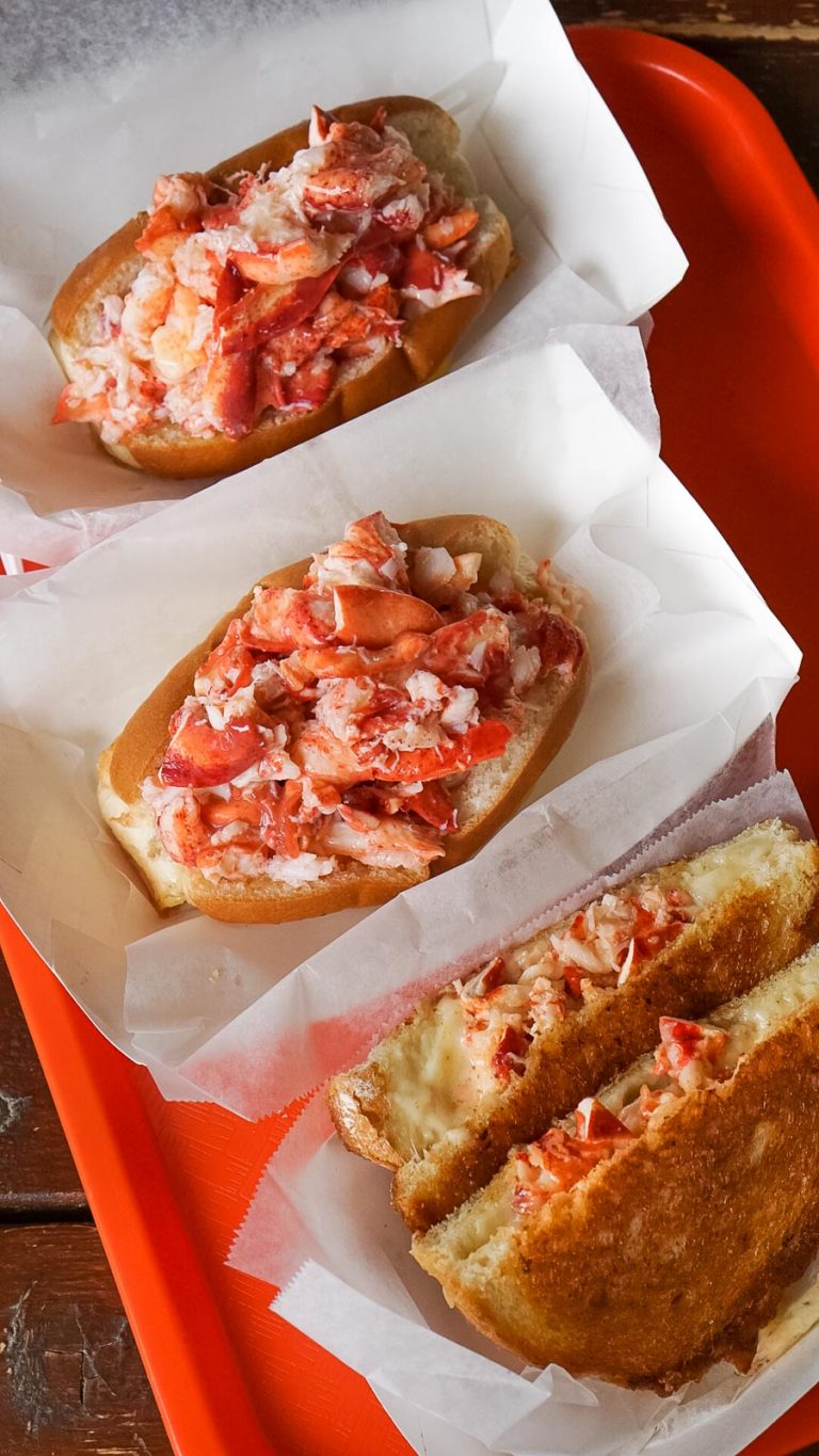 2 lobster rolls and a lobster grilled cheese 