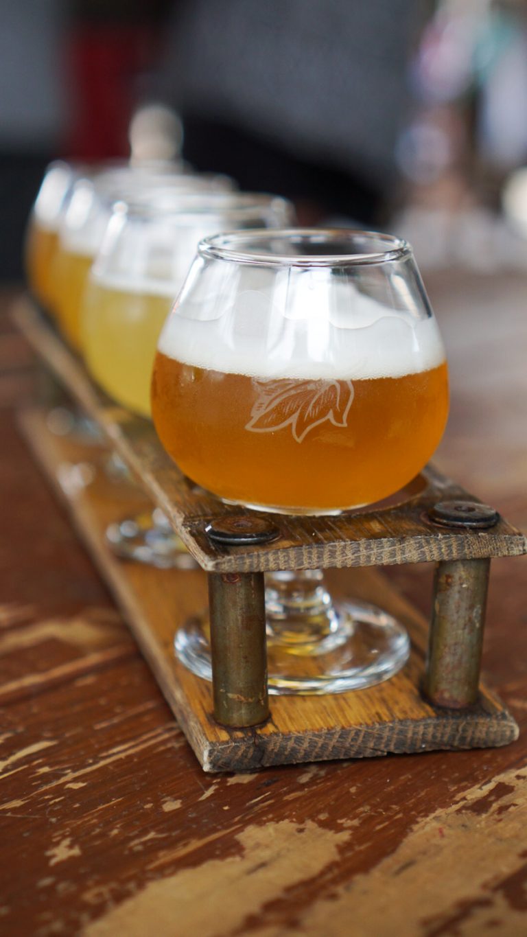 a flight of beer from allagash brewing company