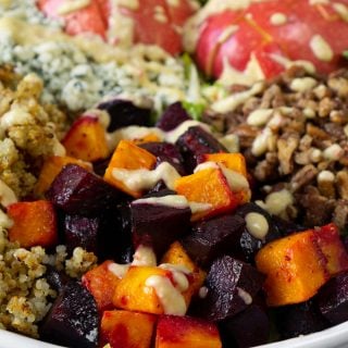 close up of fall harvest salad