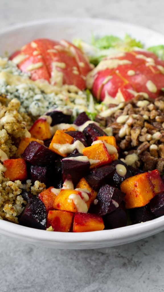 close up of fall harvest salad