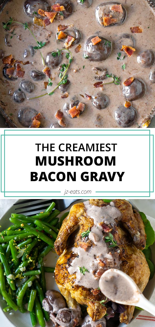 mushroom bacon gravy pinterest long pin