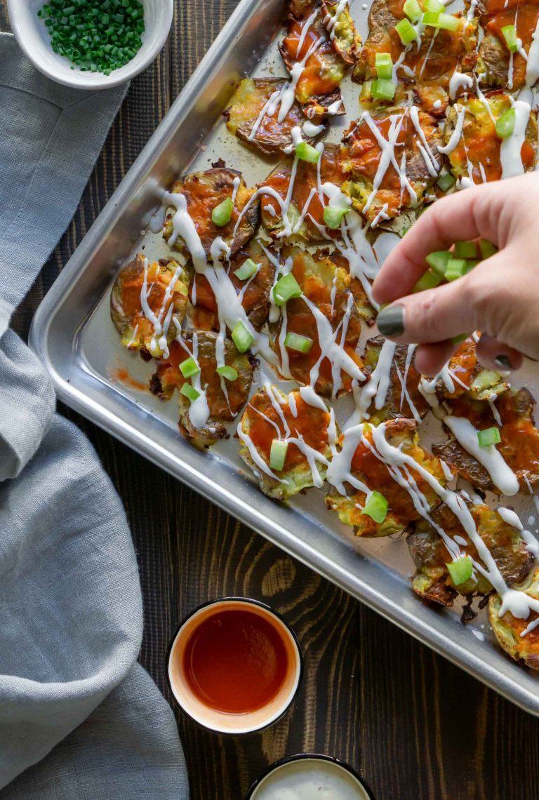 Crispy Smashed Potatoes Loaded Nachos - JZ Eats