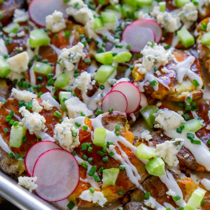 Crispy Smashed Potatoes Loaded Nachos - JZ Eats