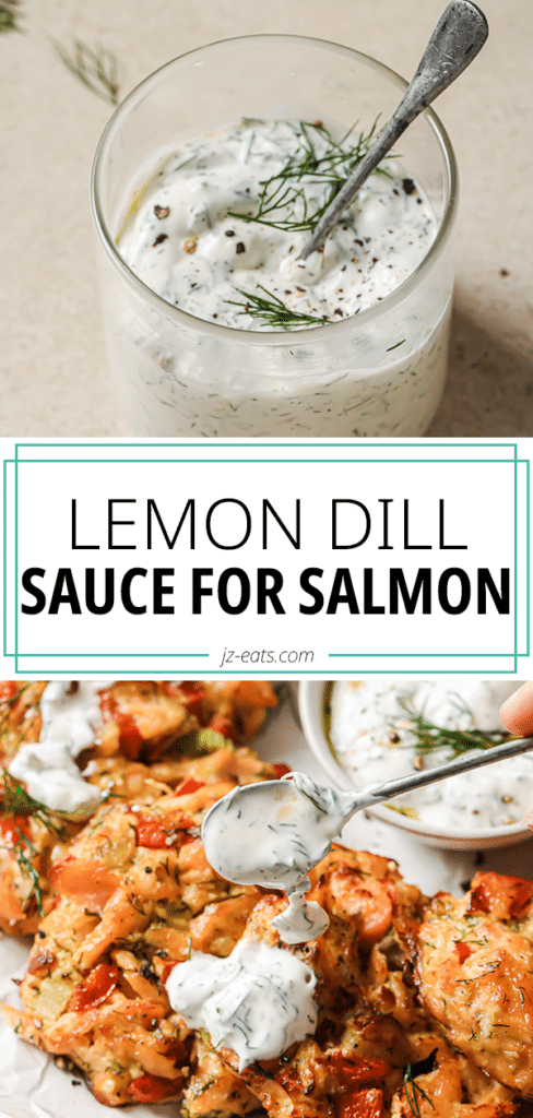 Lemon Dill Salmon Cake Sauce - JZ Eats