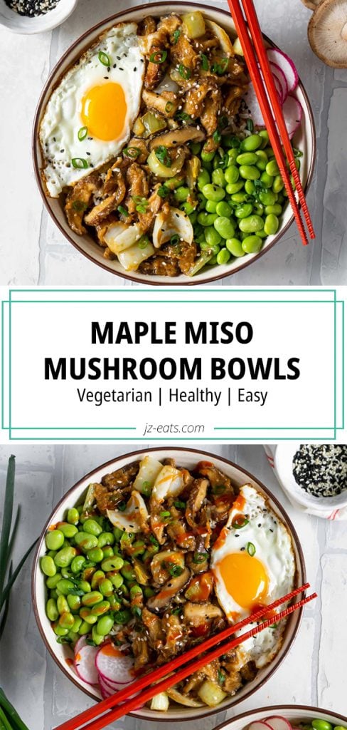 maple miso mushroom bowls pinterest long pin