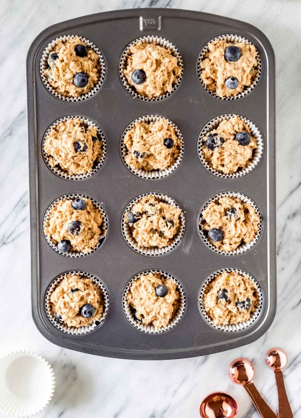 Blueberry Muffin Recipe with Oatmeal - JZ Eats