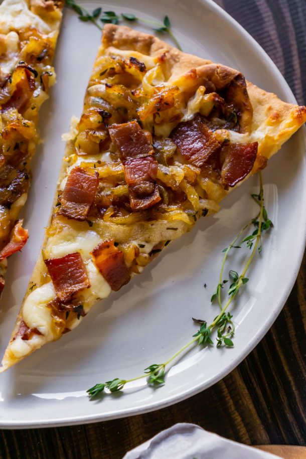 Quick And Easy Caramelized Onion And Bacon Pizza - JZ Eats