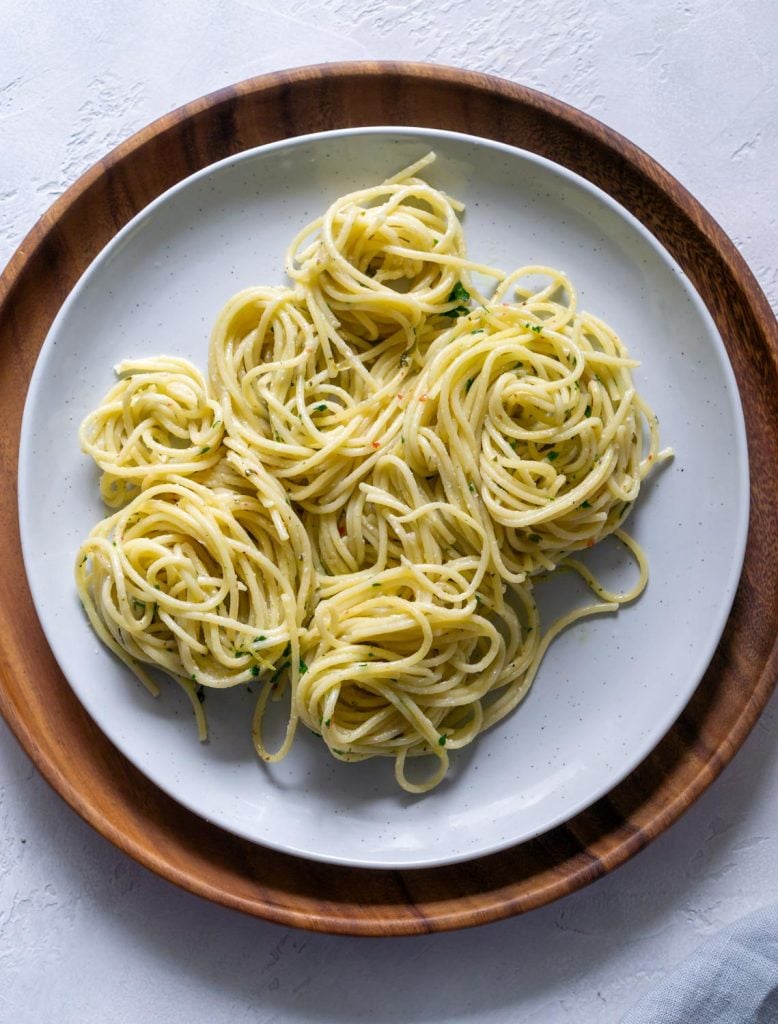 pasta on a white plate