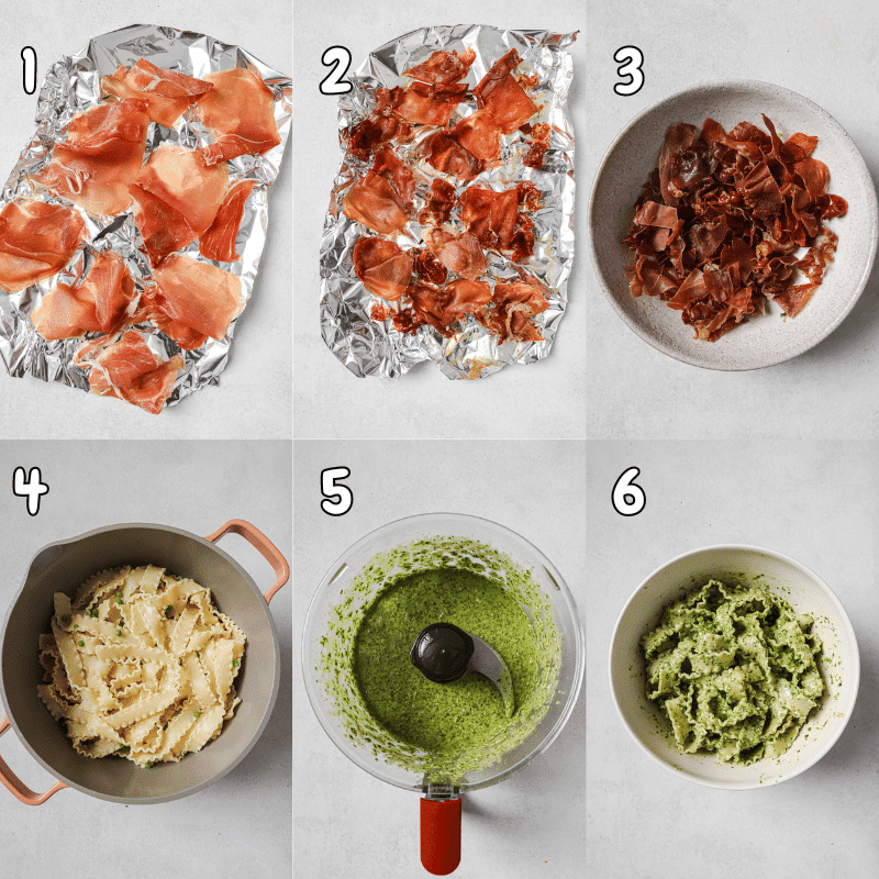 steps for how to make prosciutto pasta