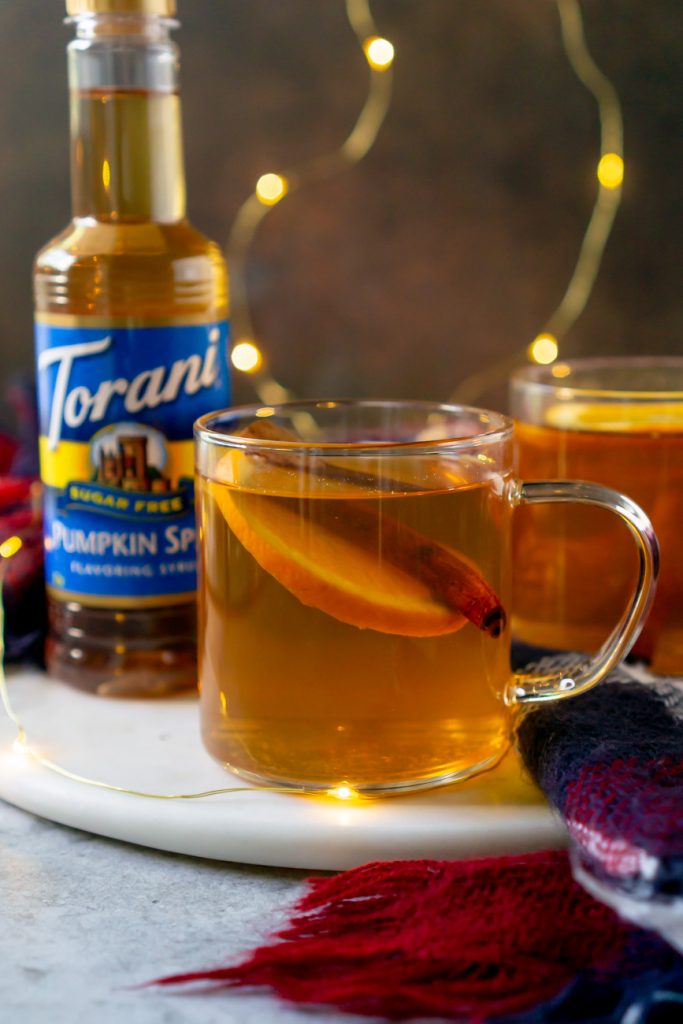 torani syrup behind a hot toddy