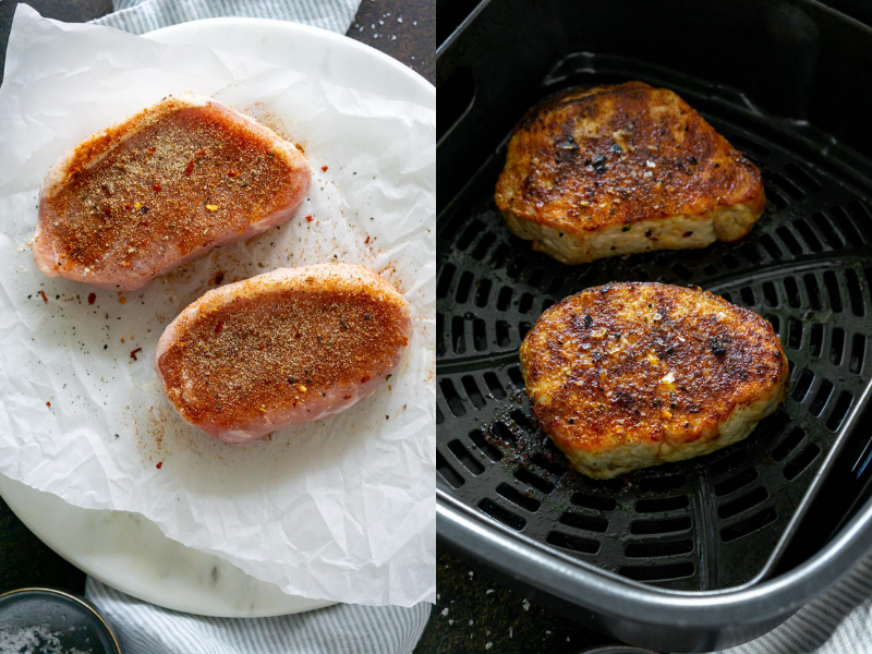 steps for making pork chops in the air fryer
