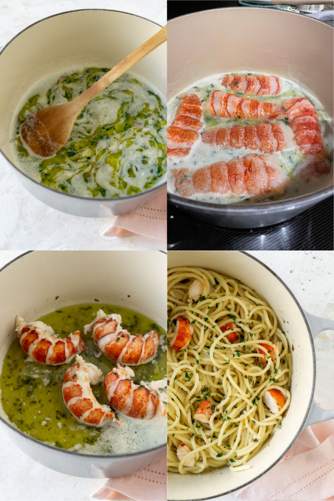 steps for making lobster pasta