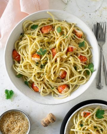 Lobster Pasta With Champagne Butter Sauce