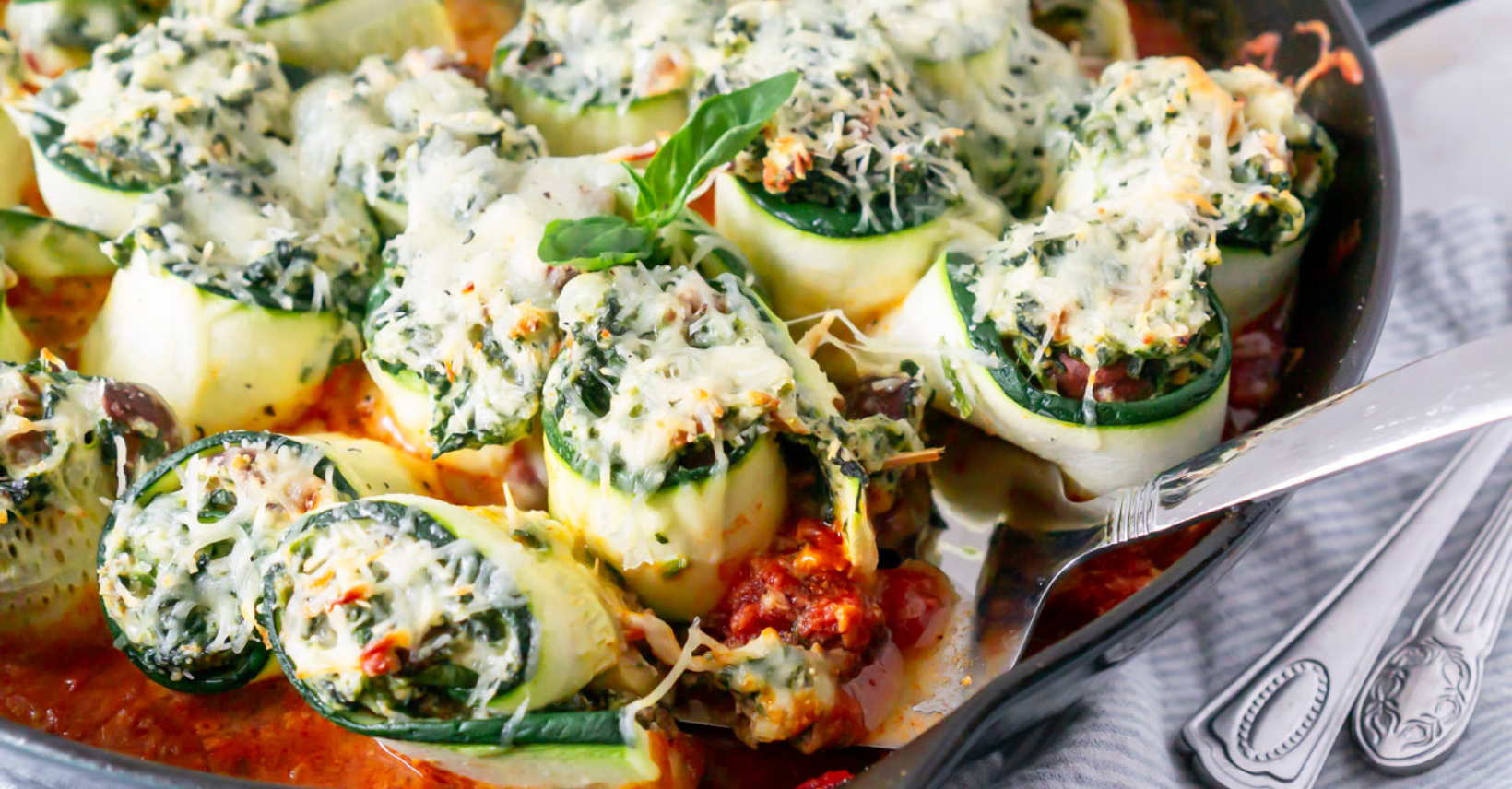 Zucchini Lasagna Rolls - JZ Eats