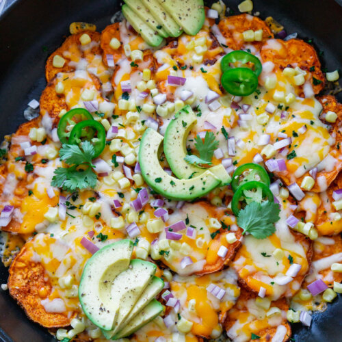 mexican sweet potatoes in a skillet