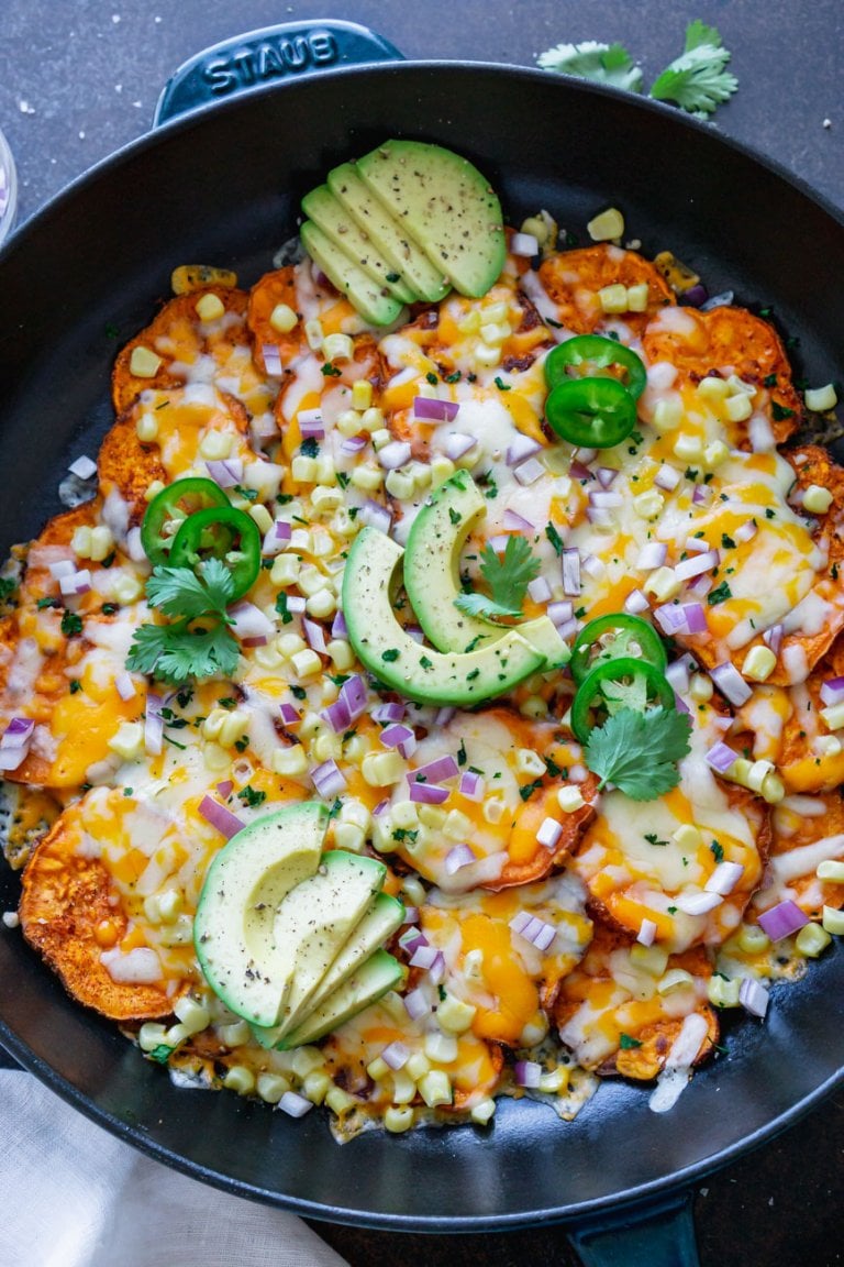 mexican sweet potatoes in a skillet