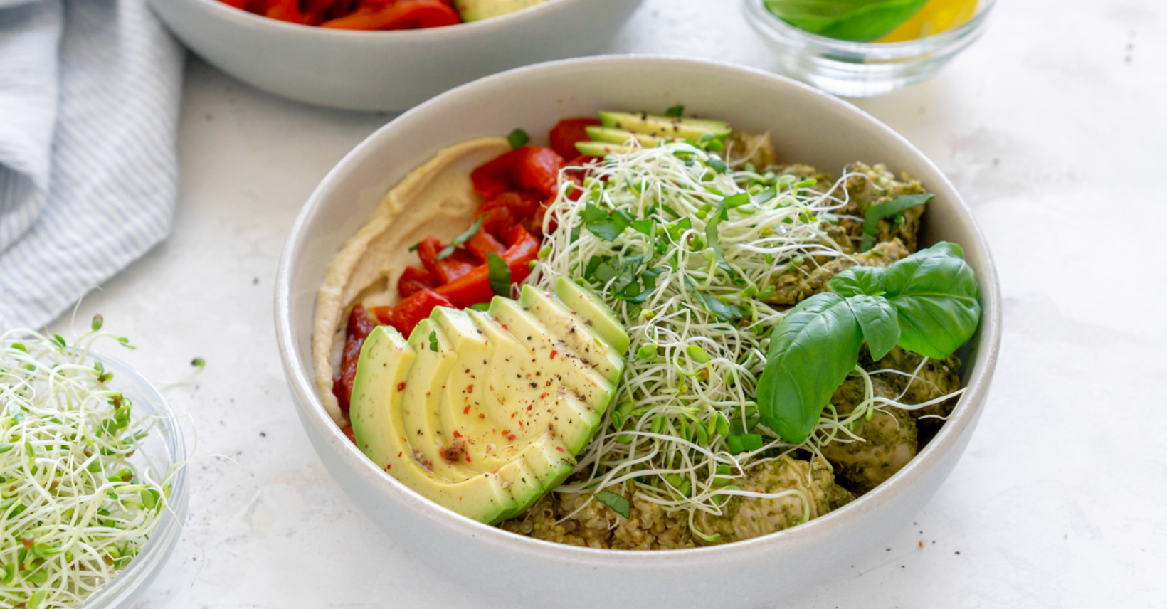 Pesto Chicken Power Bowls - Jz Eats