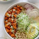 roasted sweet potato bowls with green goddess dressing