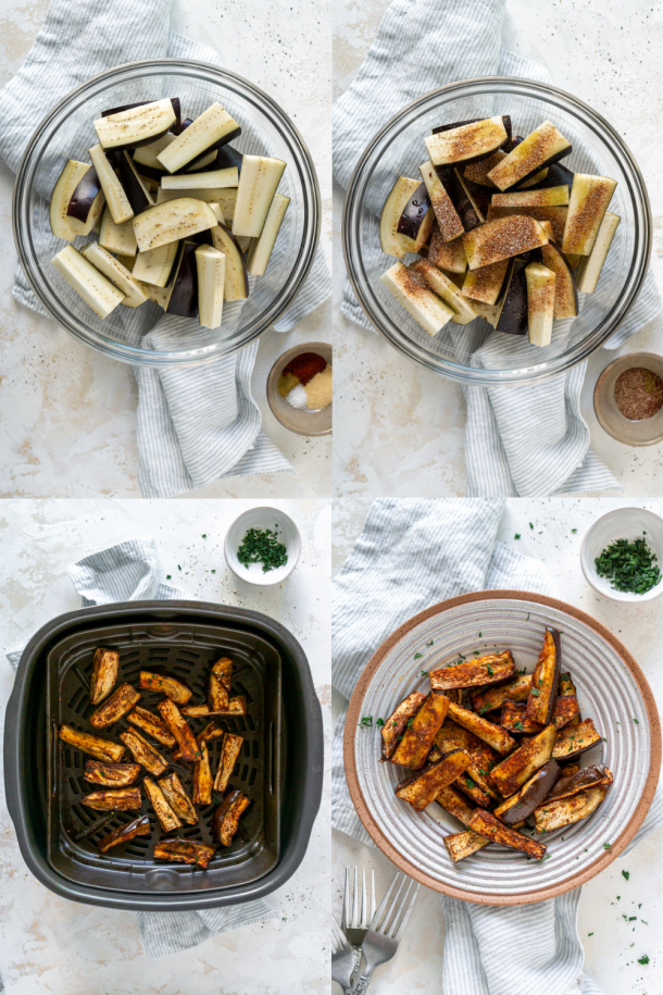 Air Fryer Eggplant Fries (With Miso Tahini Sauce)