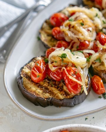 Baked Eggplant Recipe with Caramelized Onions
