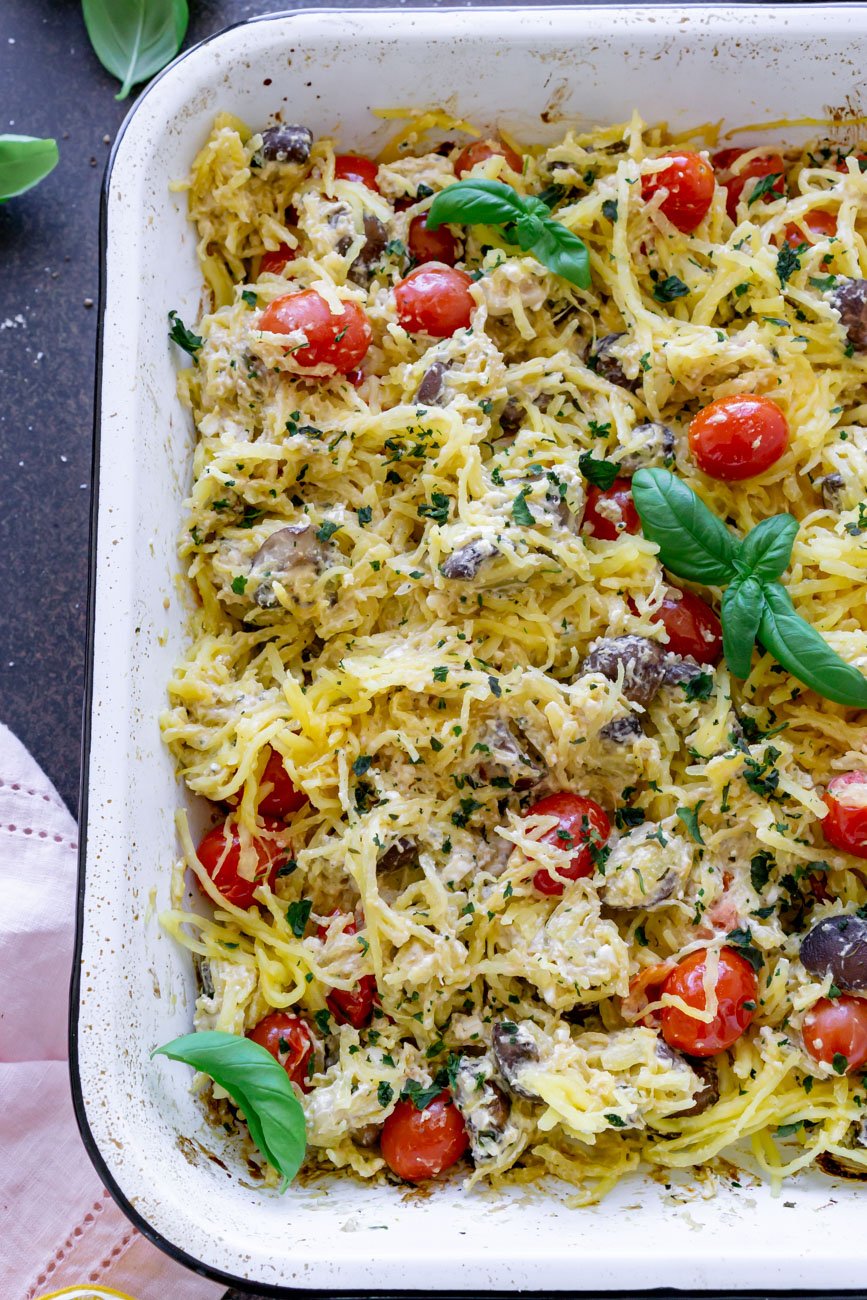 Tomato Feta Baked Spaghetti Squash