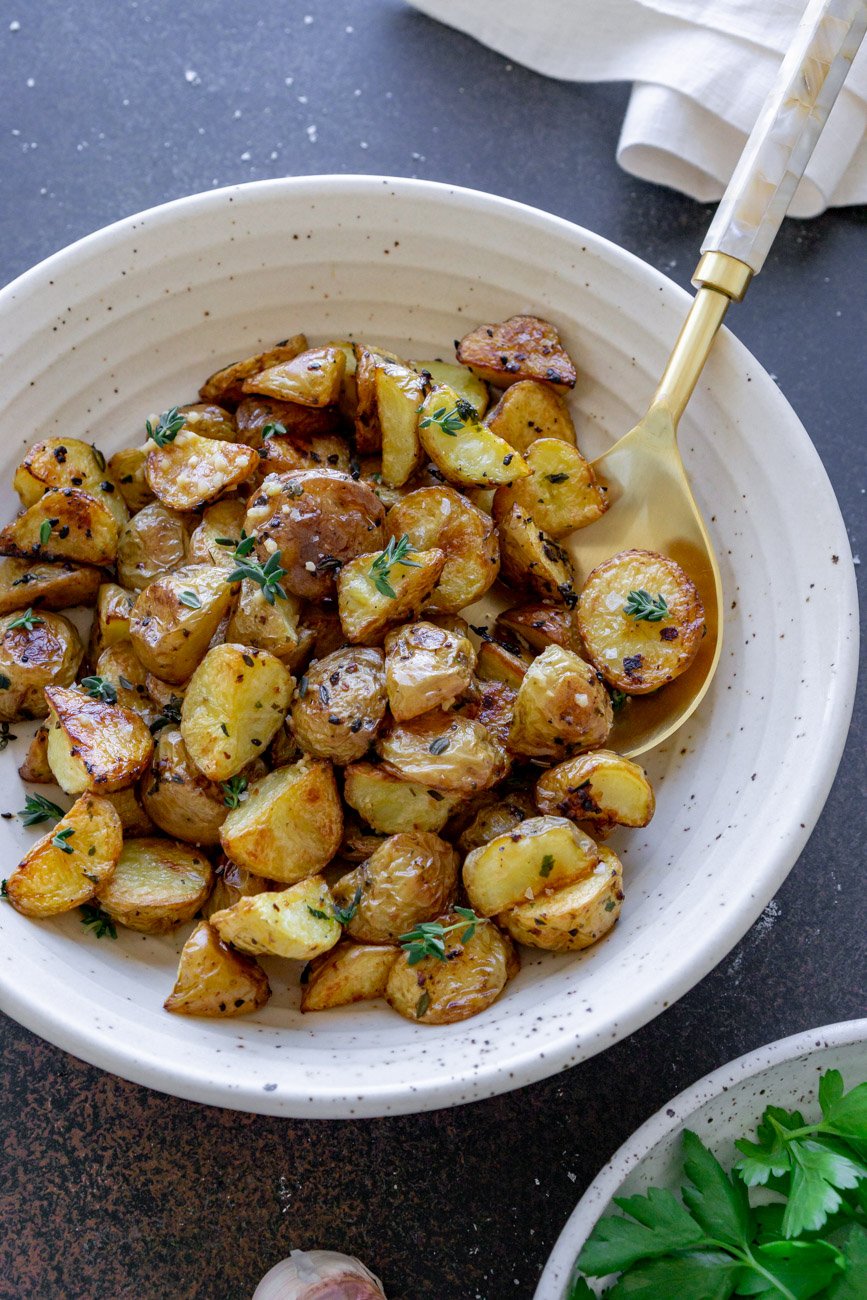 Garlic Roasted Potatoes Recipe - JZ Eats