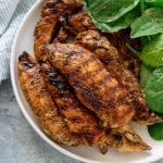 honey balsamic chicken on a plate with salad