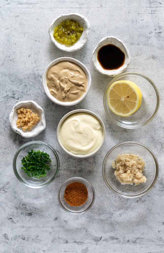 ingredients in small bowls