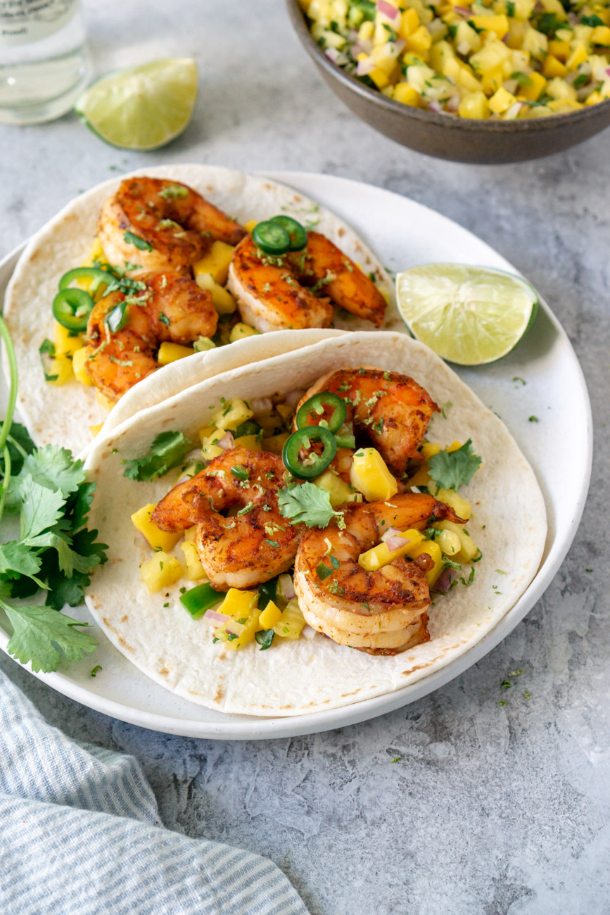 Cilantro Lime Spicy Shrimp Tacos