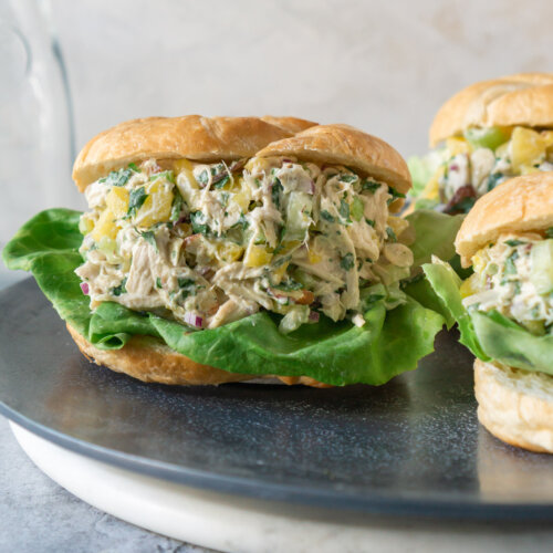 pineapple chicken salad on a plate