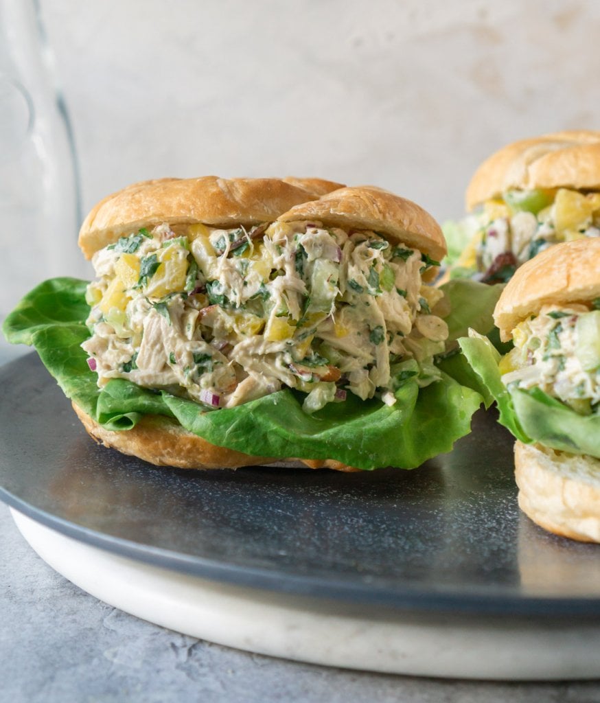 pineapple chicken salad on a plate