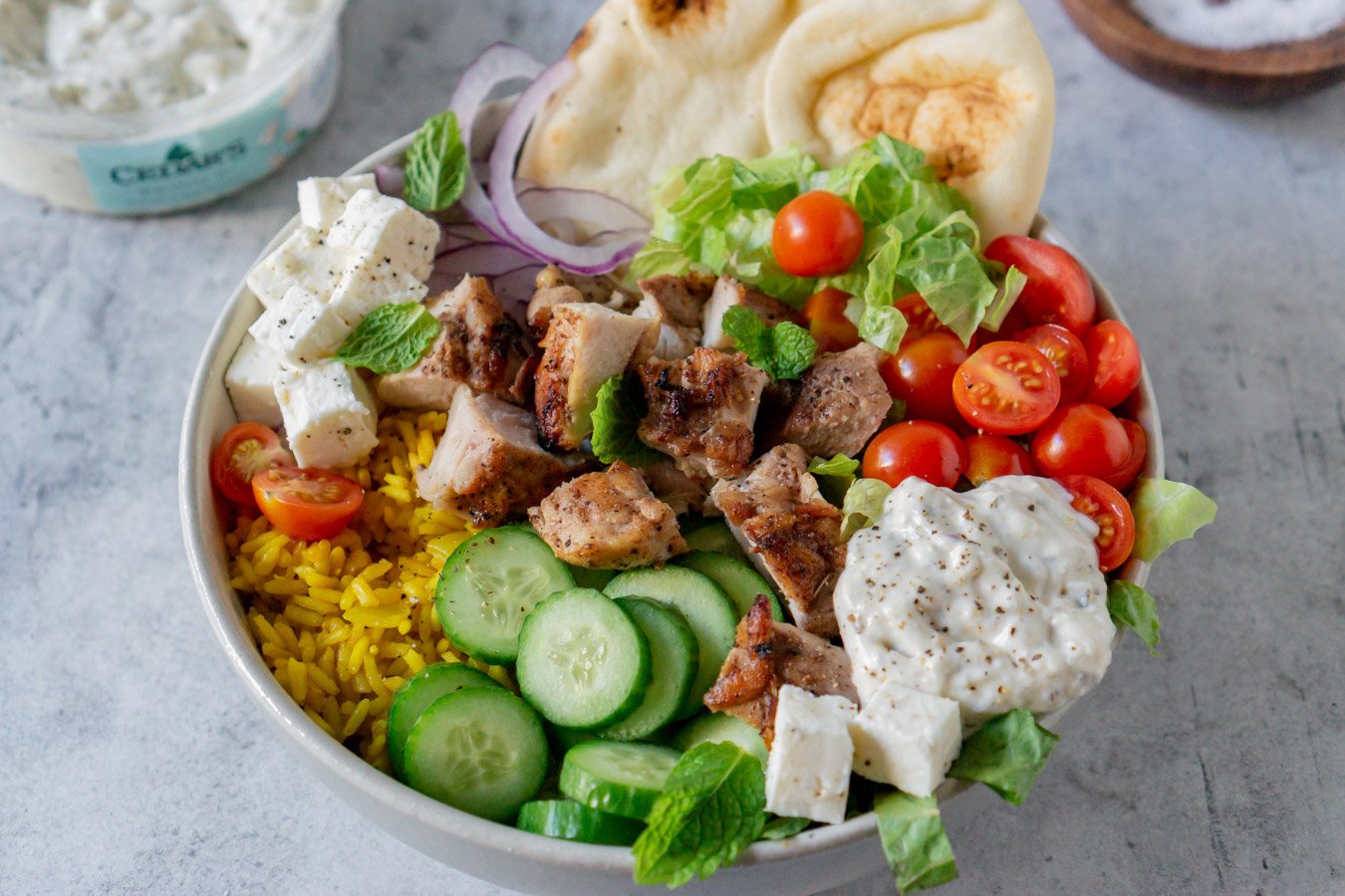 Easy Chicken Shawarma Salad Bowls - Averie Cooks