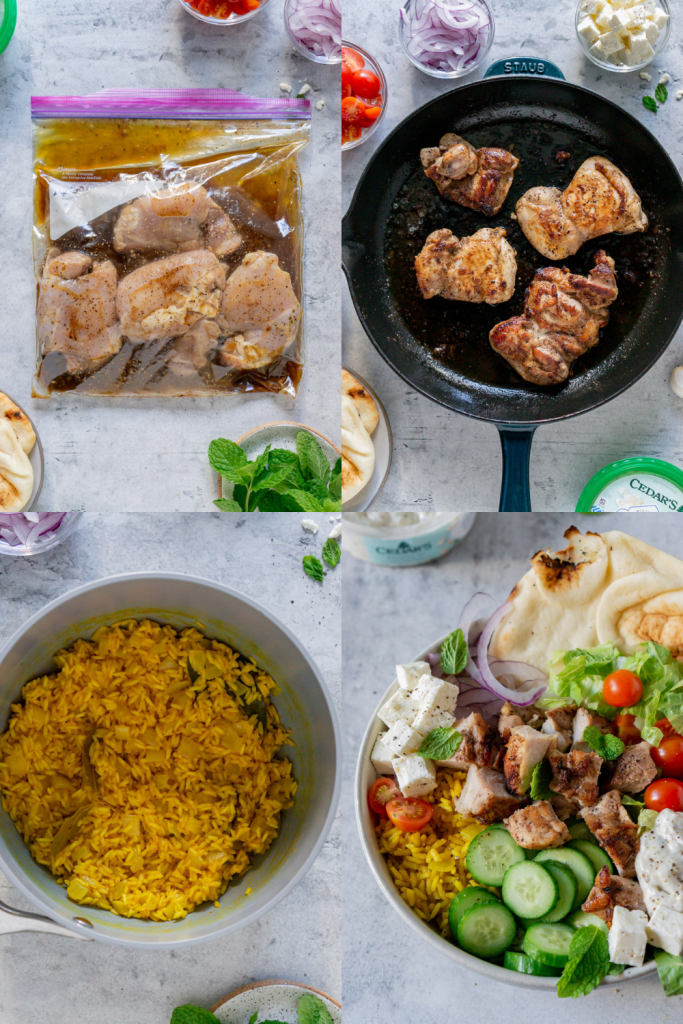 Meal Prep: Chicken Shawarma and Sweet Potato Fry Bowls. - Half